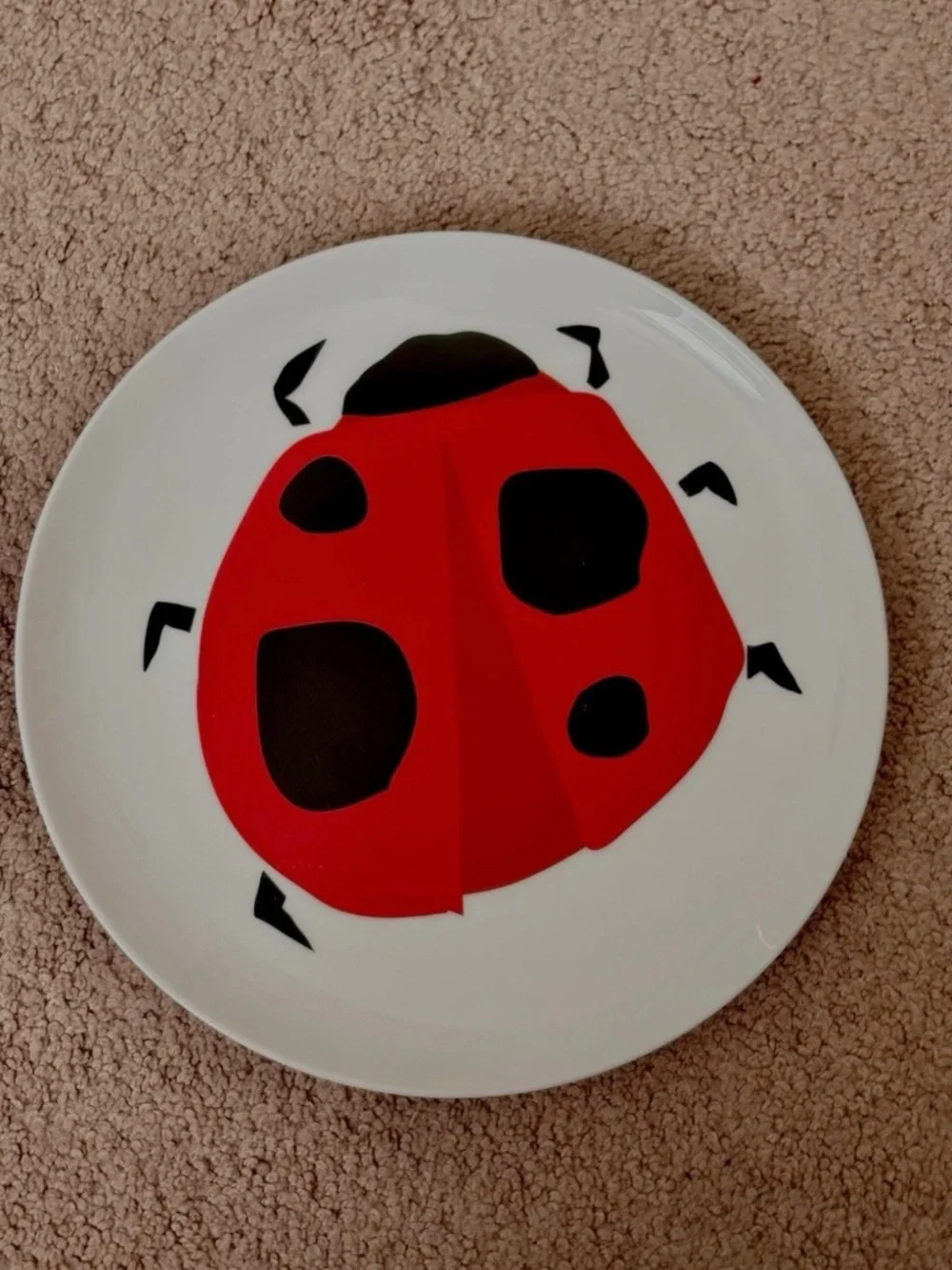 Crate & Barrel Beetle Ladybug Dinner Plate By Jane Dixon Ceramic Y2K Bug Dish